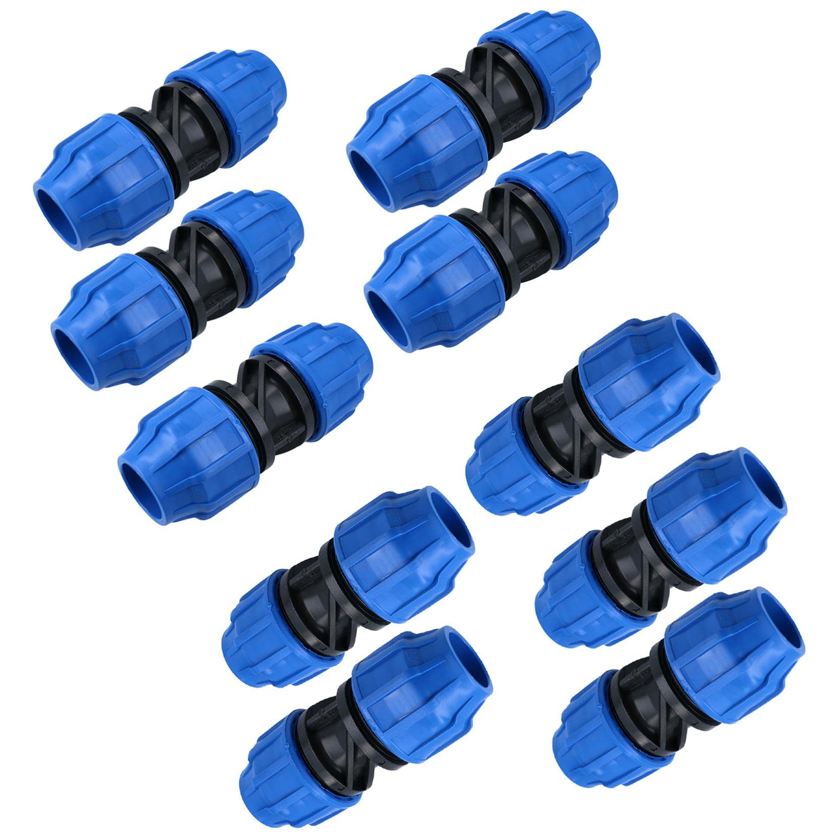 32 x 32mm MDPE Straight Pipe Compression Fitting Coupling Connector 10PK