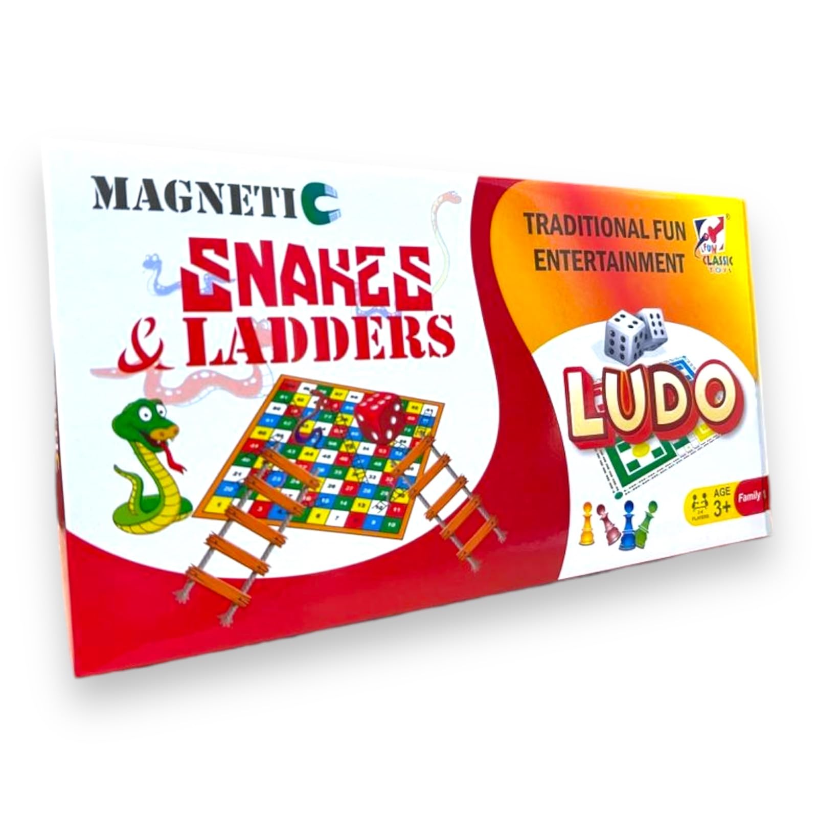 FUN CLASSIC TOYS 2in1 Magnetic Ludo & Snakes and Ladders Board Game 12" ludu Game for Family and Friends, Durable, Perfect for Kids and Adults, Ludo Game for Kids (B0DHD5XQVD) Amazon Price History, Amazon Price Tracker