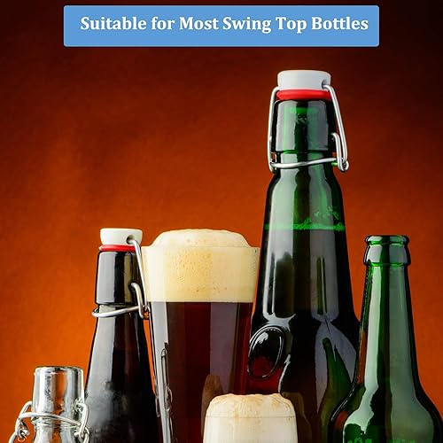 Miniatura 4 de 70 juntas de goma de silicona para botellas abatibles, arandelas superiores oscilantes, sellos a prueba de fugas, compatibles con botellas Grolsch