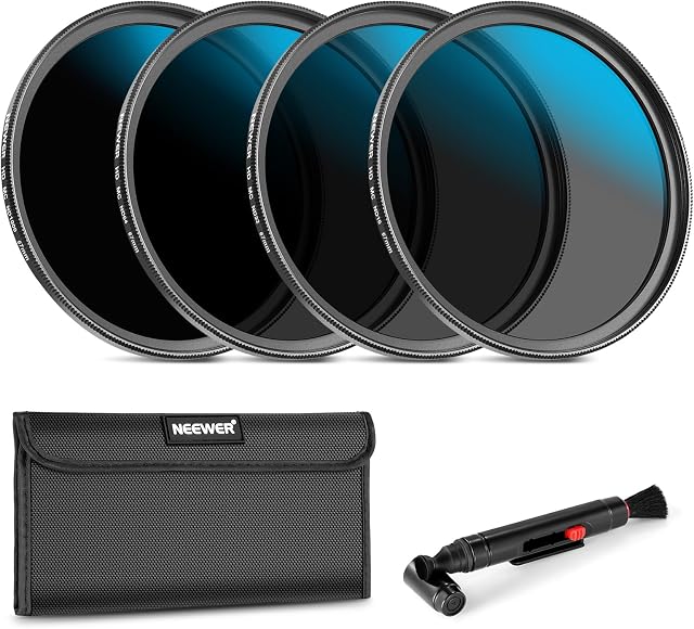 NEEWER 67mm ND Lens Filter Set, ND16/ND32/ND64/ND1000, Lens Cleaning Pen, Filter Pouch, HD Filter Accessories Kit Compatible with Canon Nikon Sony Camera Lens