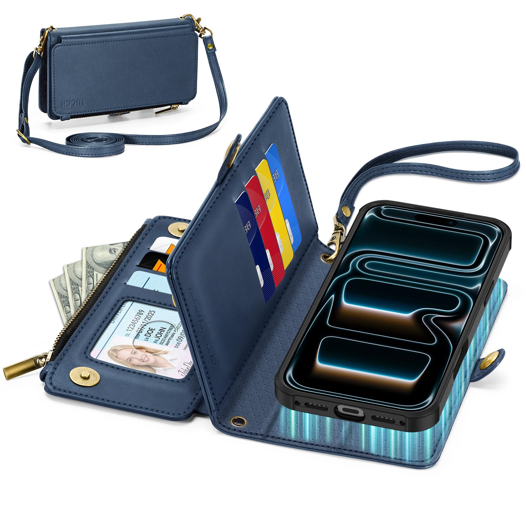 Amazon.com: TUCCH Crossbody Detachable Wallet Case for iPhone 17