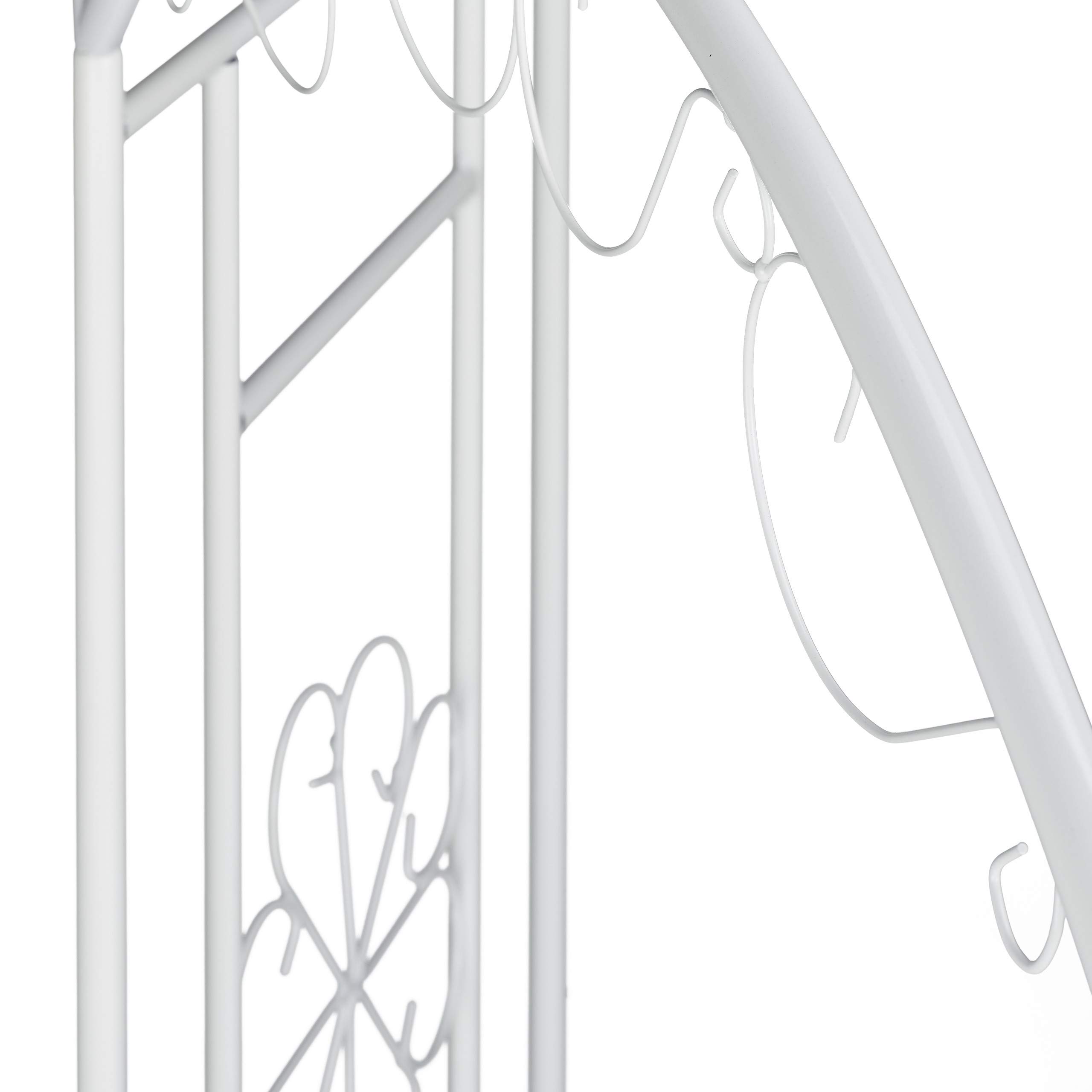 Relaxdays Arche à rosiers, Pavillon rosiers, Tonnelle plante grimpante, Tuteur treillis jardin 250x160x160 cm, blanc