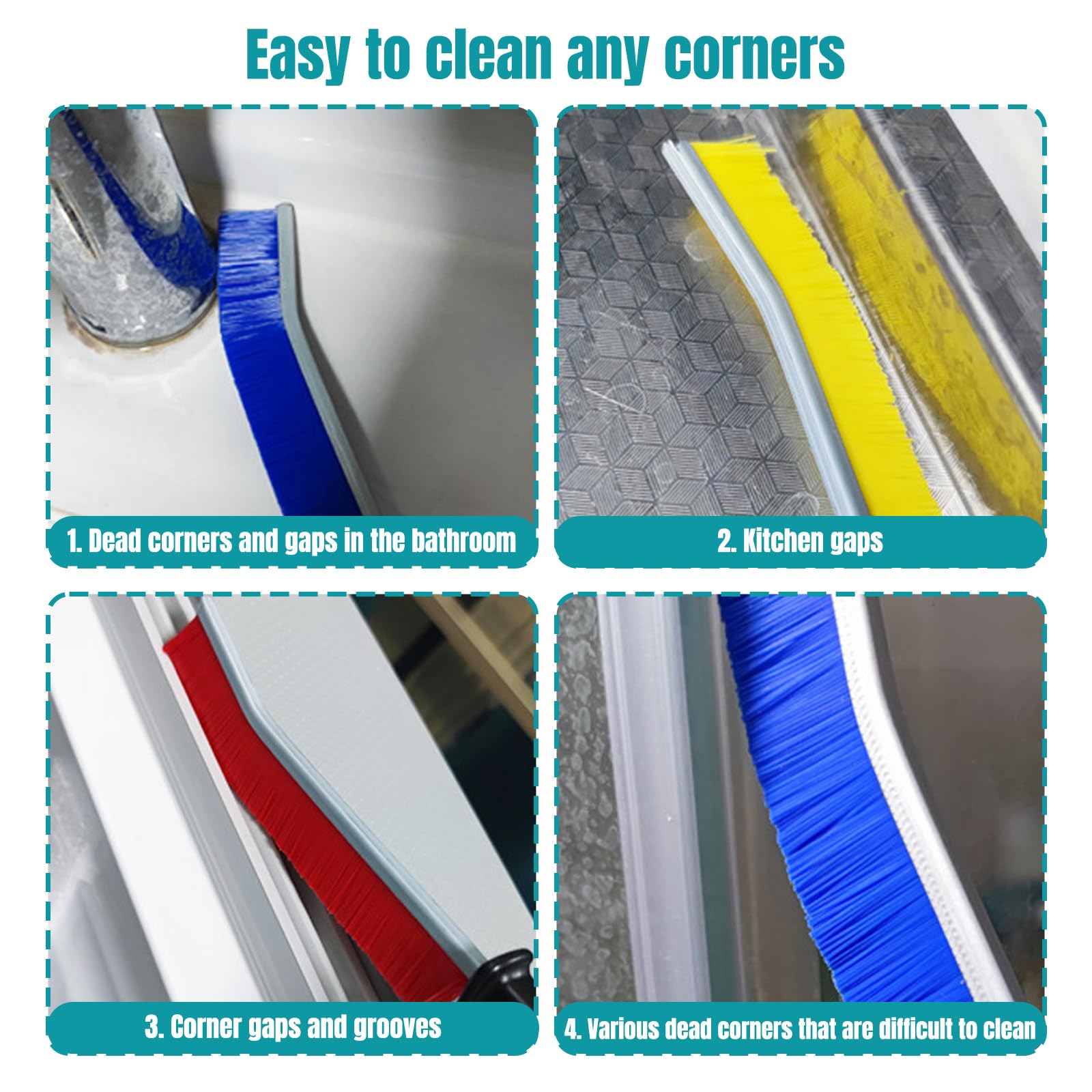 3Pcs Crevice Cleaning Brush Hard Bristle Crevice Cleaning Brush New Multifunctional Corners Cleaning Brush Tool Thin Gap Brush Grout Cleaner Brush Ba - View #2