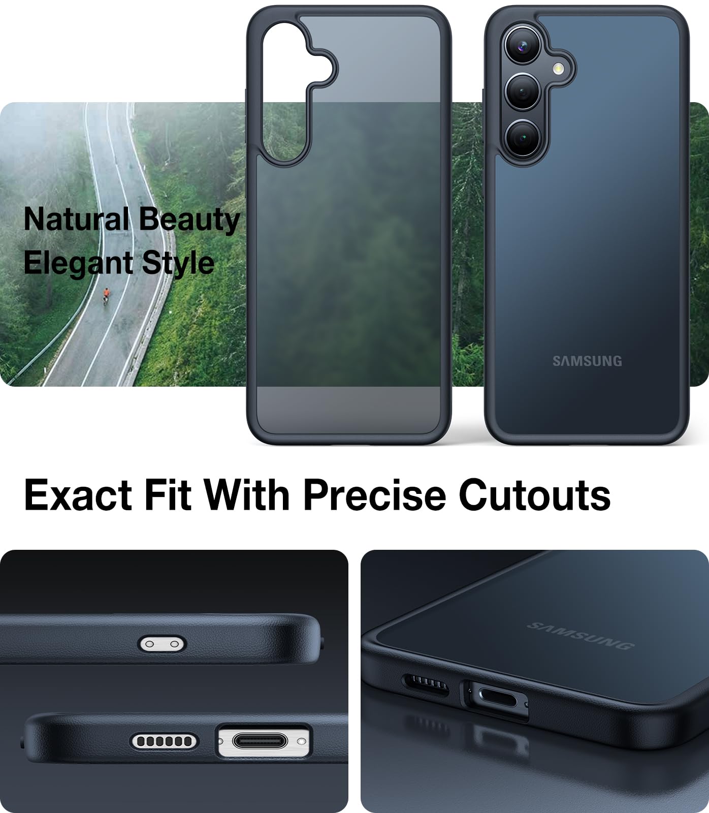 TORRAS Shockproof for Samsung Galaxy S24 Case 6.2", 12FT Military Grade Drop Tested, Translucent Matte Hard Back & Soft Edge Thin Slim Protective Galaxy S24 Case 5G Guardian Series, Black