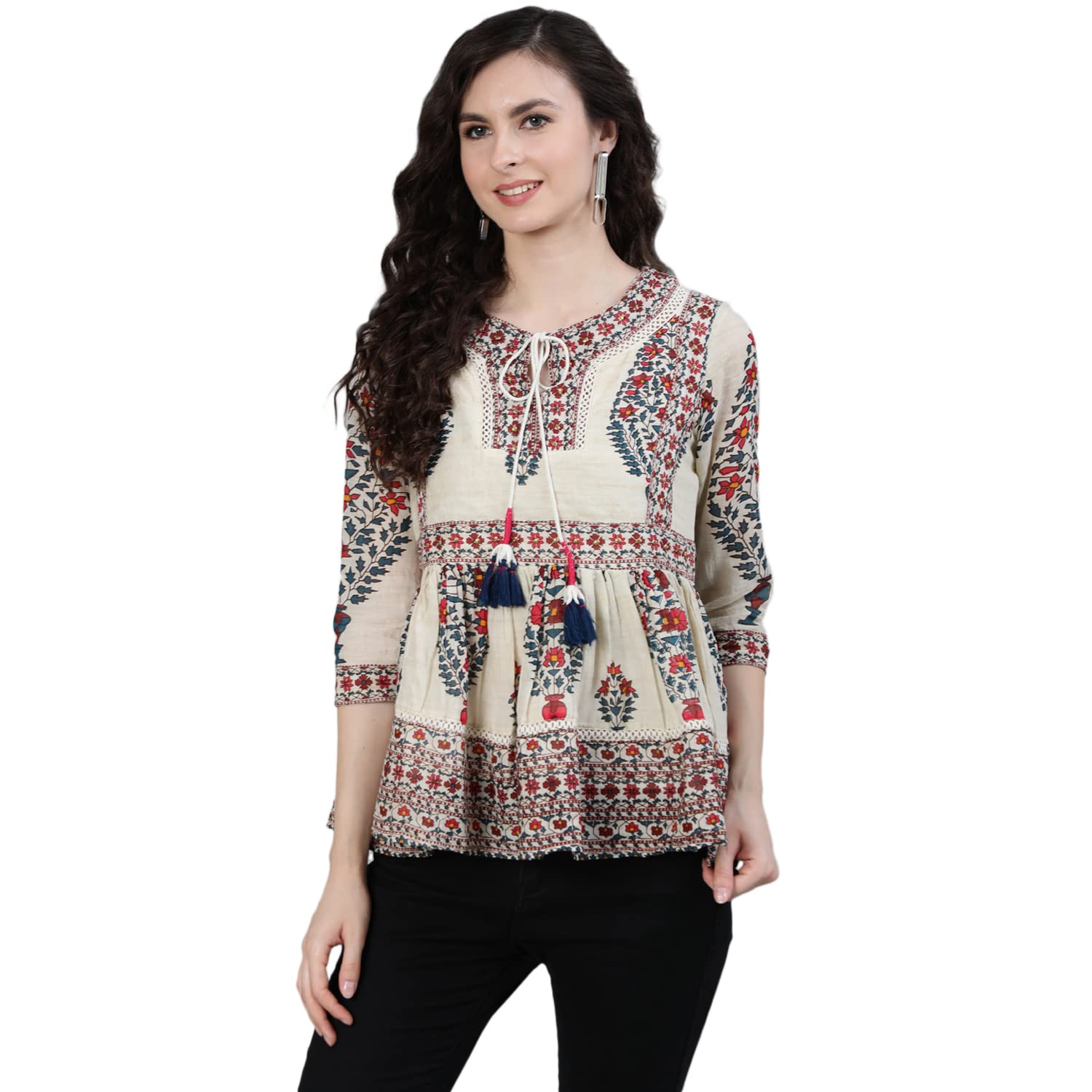 ishin Women's Embellished A-Line Top