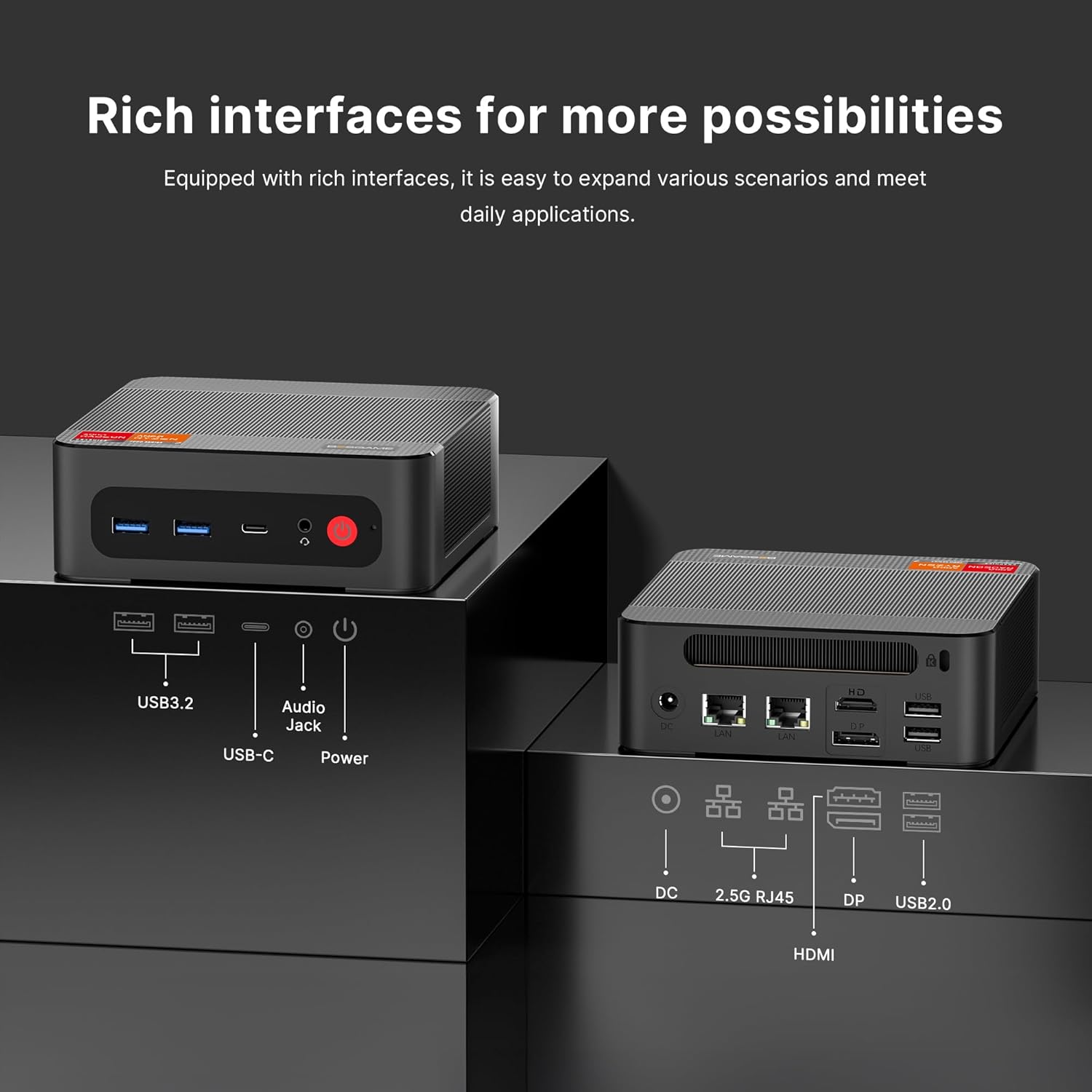 BOSGAME P4 Ultra Mini PC, AMD Ryzen 7 7730U, 16GB DDR4, 1TB PCIe SSD, Dual LAN 2.5G/Wi-Fi 6E/BT5.2, 4K Triple Display, Compact Silent Desktop for Gaming, Office, Design - Image 8