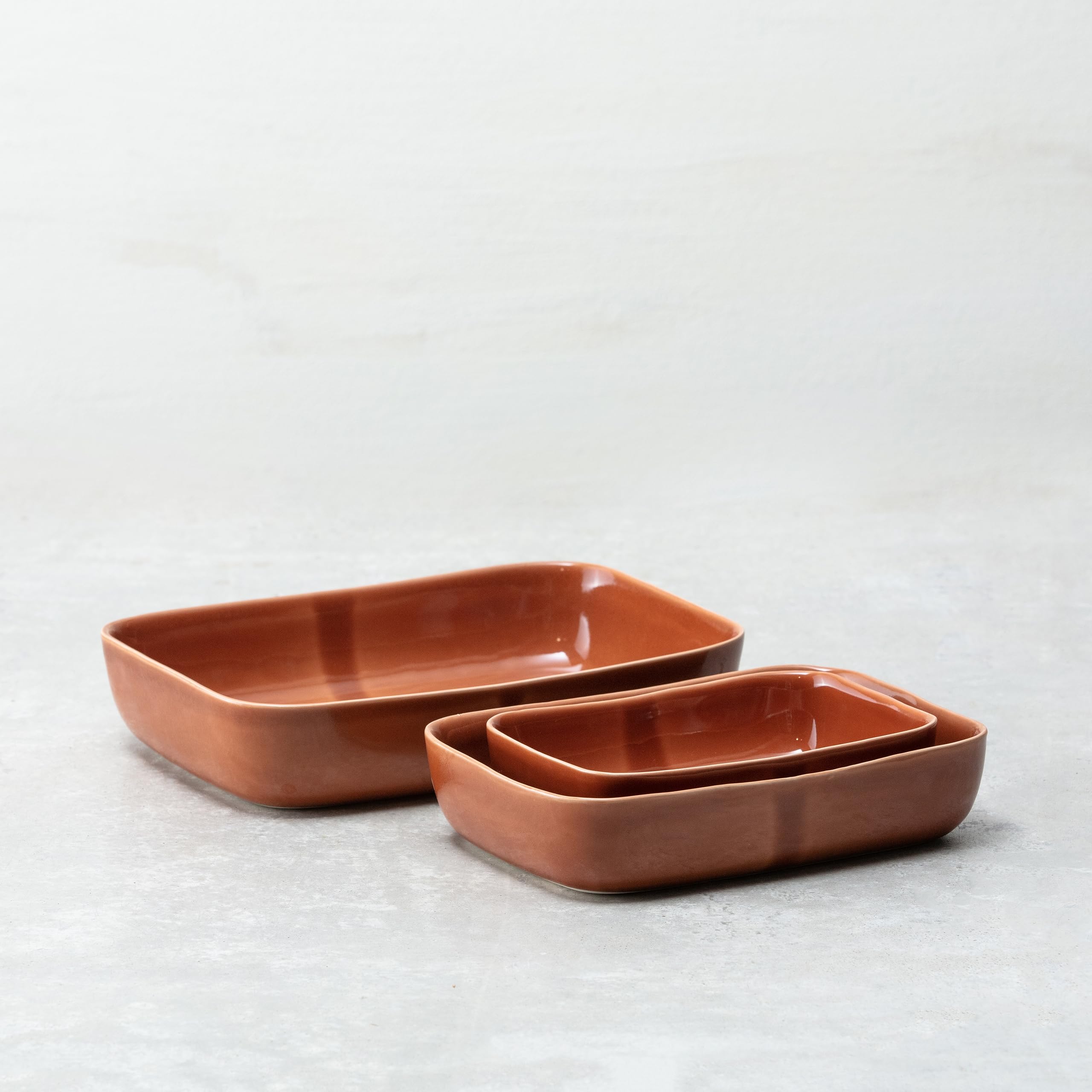 Fortessa Nosse Svelte Backformen-Set aus Steingut, 3-teilig, Terrakotta, 3-teilig