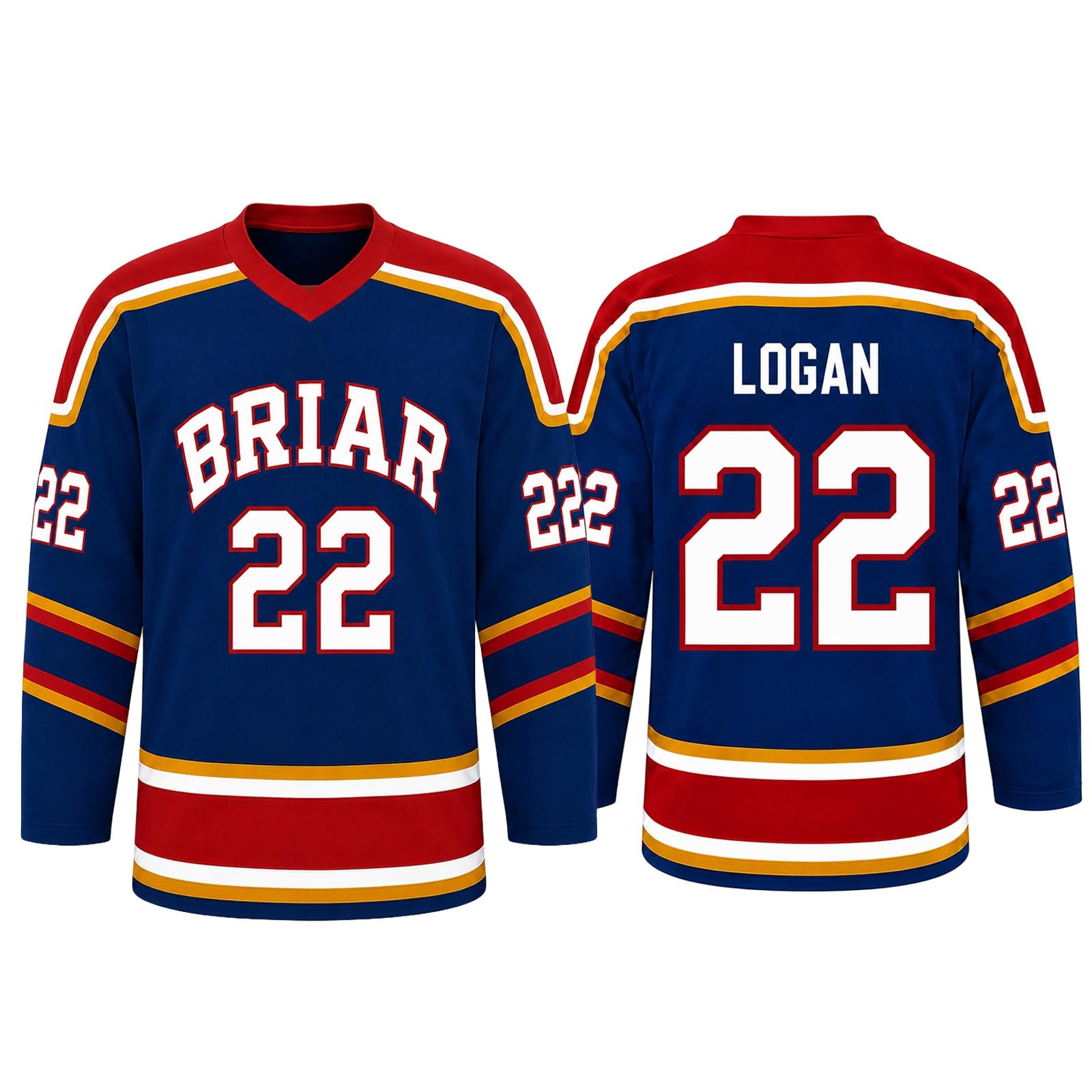 Off Campus Merch Off Campus Hockey Jersey Graham 44 & Logan 22 & Tucker 46 & Di Laurentis 66 Briar U Jersey Shirts Unisex Long Sleeve Briar Hockey Shirts for Fans 02-Wine L