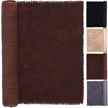NJSBYL Dog Area Rug 3x5 Mat Bathrug Shaggy Brown 30 x 60 Inches Machine Washable Dry Ultra Soft Water Absorbent Chenille Indoor Doormat Kids Play Rugs Mats for Pet Dog Cat