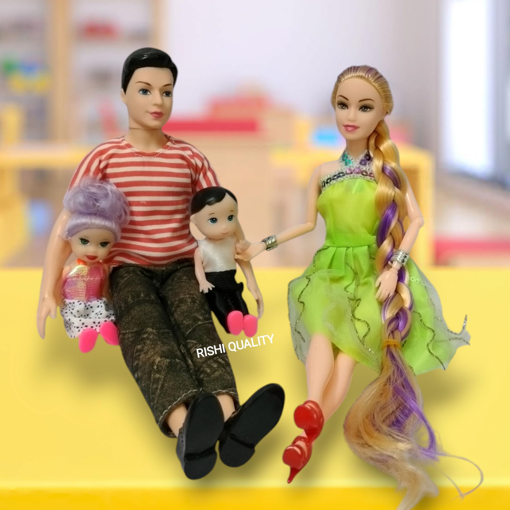 RISHI QUALITY Couple Family Set Doll with Daughter and Son