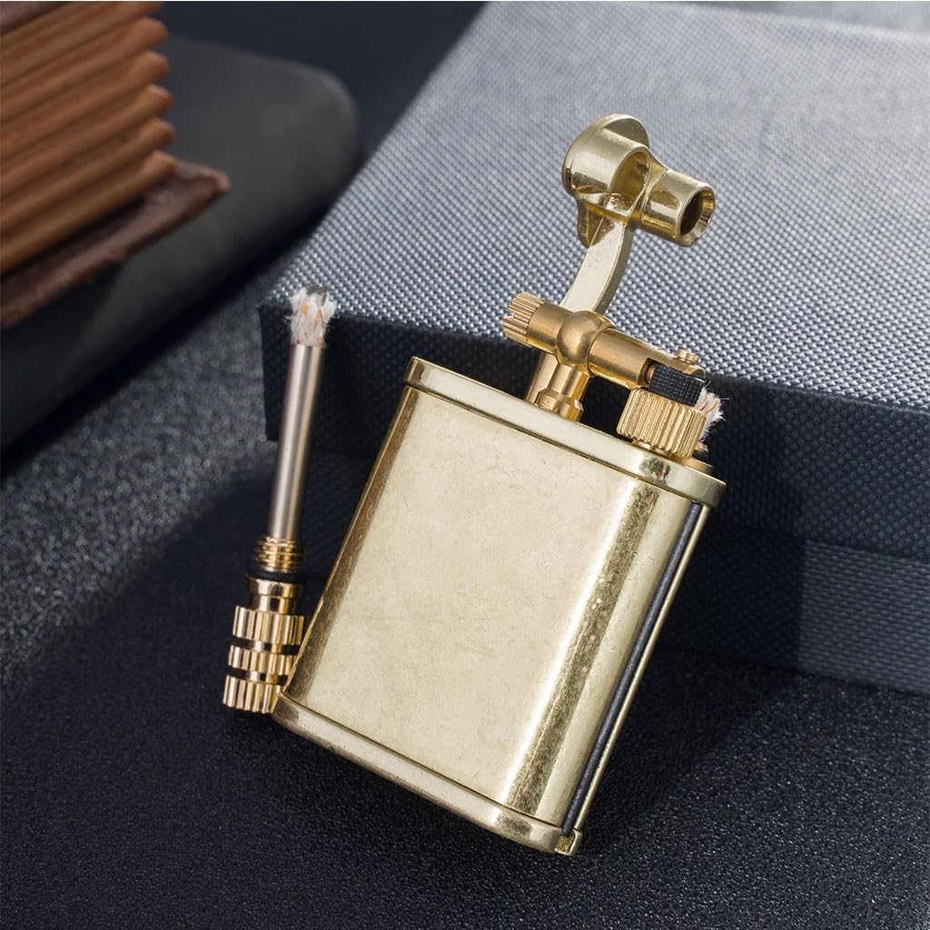 Permanent Match Lighter Refillable Kerosene 2 in 1 Lighters for Husband Father Boyfriend(Purple)