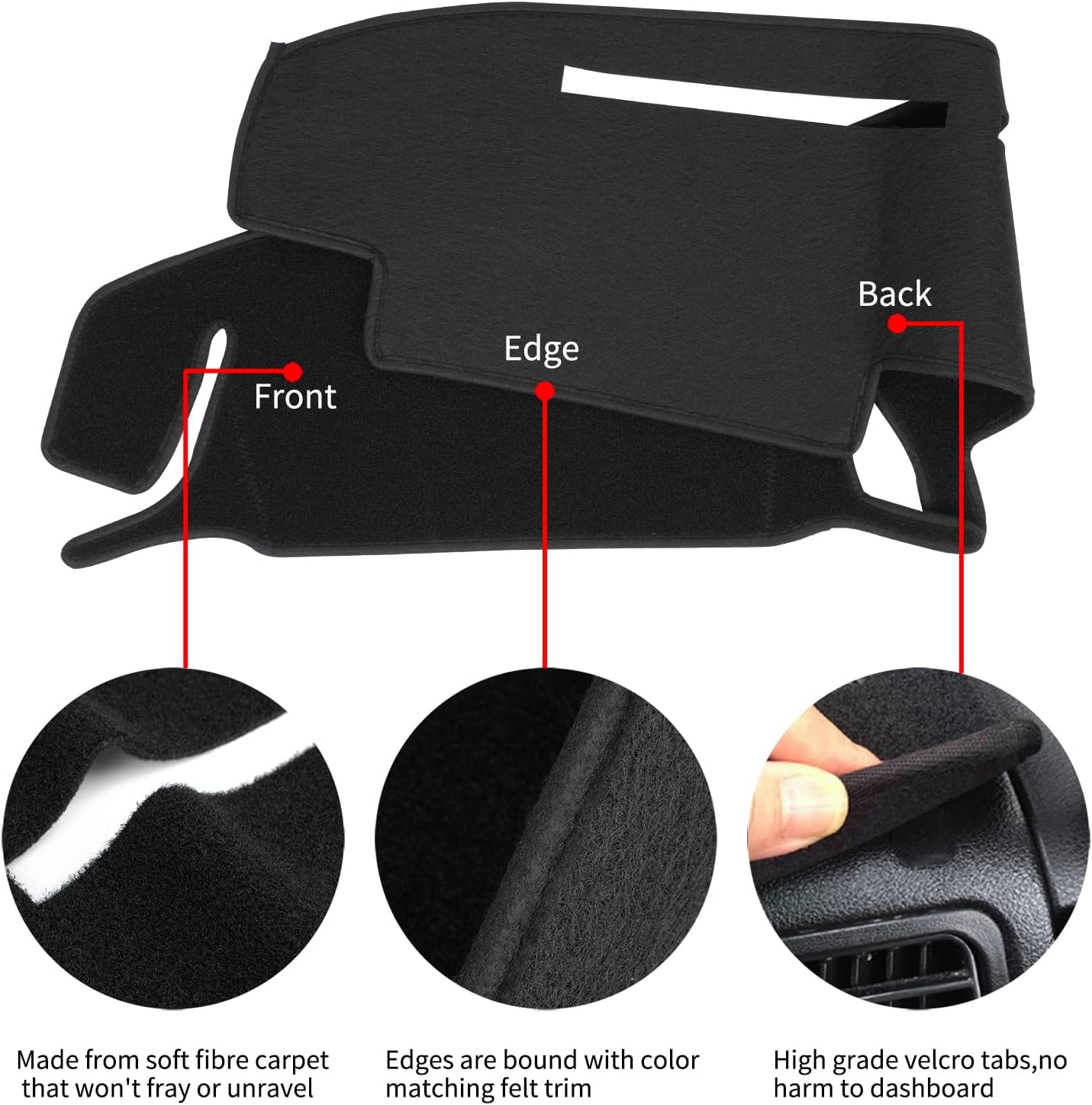Dashboard Cover Dash Cover Mat Pad Custom Fit for Toyota 4Runner Pickup Truck 1984 1985 1986 1987 1988 (84-88 Black)