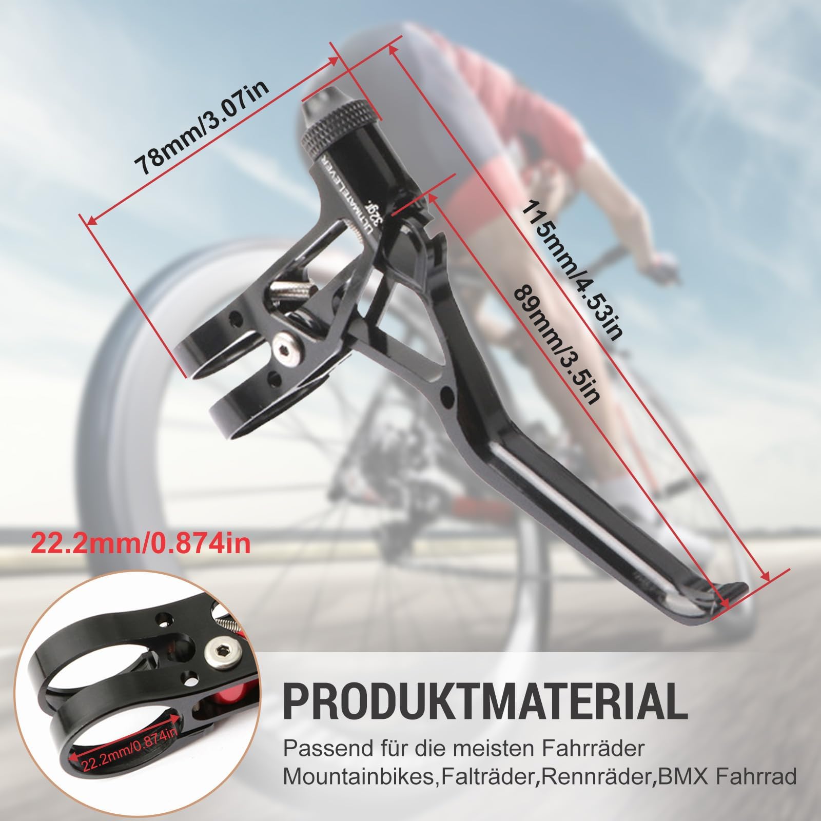 1 paire de leviers de frein de vélo, leviers de frein CNC ultra légers pour vélo de route, VTT, vélo de route, poignée de frein (noir)