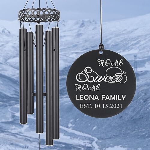 Miniatura 6 de Carillón de viento Home Sweet Home, regalo de inauguración de la casa, carillón de viento para el hogar, campanilla de viento personalizada, ideas
