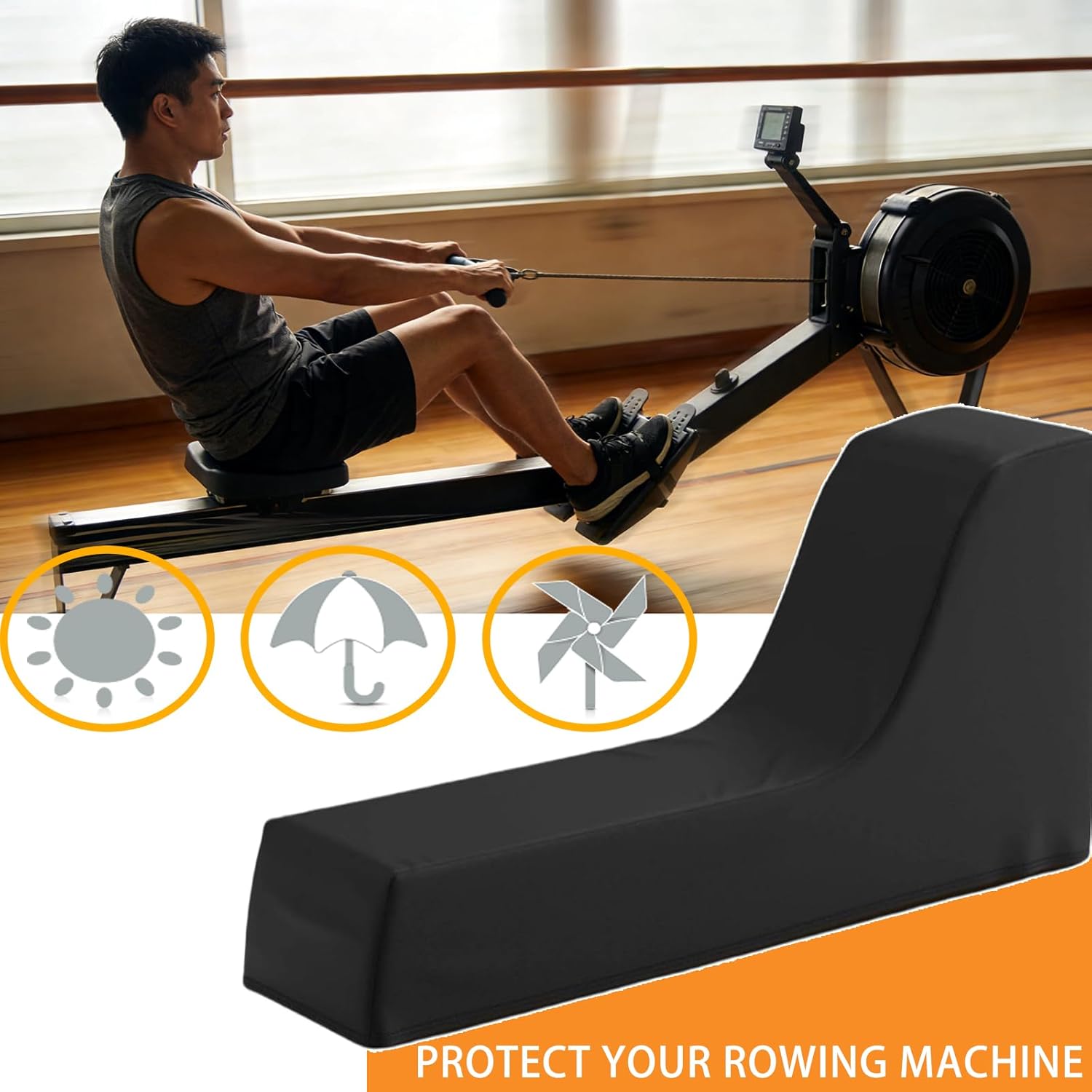 Rowing Machine Cover for NordicTrack RW600 Rower 2021-pr, Heavy Duty Dust Resistant Protective Cover for Indoor & Outdoor Rowing Machines