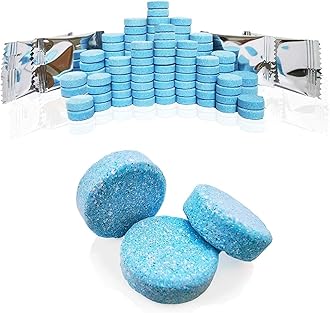 DOKIKO 100 Pcs Atuo Windshield Washer Tablets,Windshield Wiper Fluid,1 Pack Makes 105 Gallons,1 Piece Makes 1.05 Gallons(Winter: Use With De-icer or Methanol)