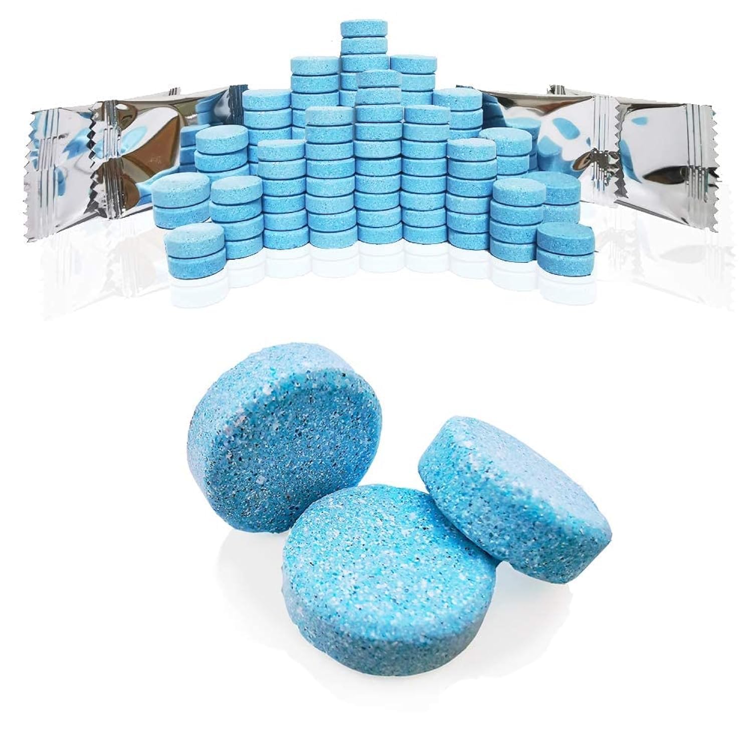 100 Pcs Atuo Windshield Washer Tablets,Windshield Wiper Fluid,1 Pack Makes 105 Gallons,1 Piece Makes 1.05 Gallons(Winter: Use With De-icer or Methanol)[Amazon-developed Certification] Compact by Design