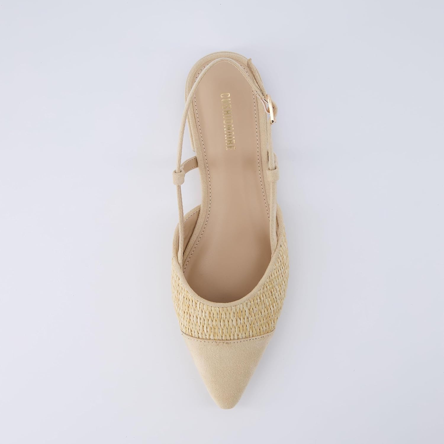 CUSHIONAIRE Women's Forgive Pointed Toe Sling Back Raffia Dress Shoe +Memory Foam, Wide Widths Available - Image 6