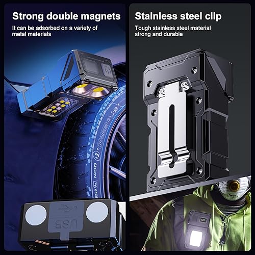 Miniatura 5 de 2 mini linterna táctica LED EDC  Linterna multifuncional al aire libre recargable para trabajo nocturno, correr, acampar, carga USB C, luz flash de