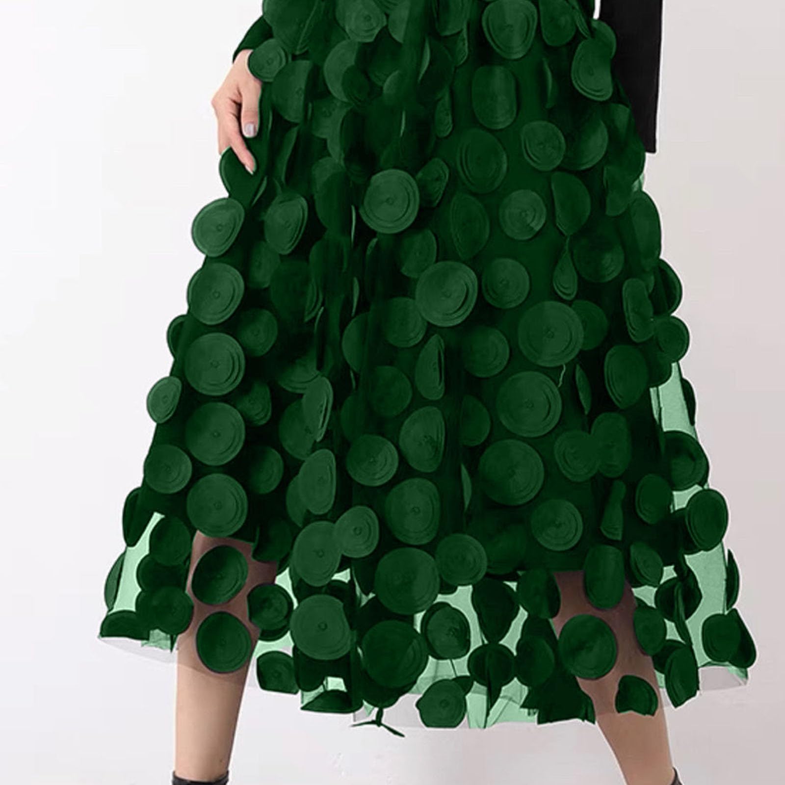 Jupe en tulle pour femme - Costume de carnaval des années 50 - Tutu de ballet - Jupe longue en tulle - Jupon rockabilly rétro - Jupe de danse - Robe de soirée - Robe de bal - Jupe plissée
