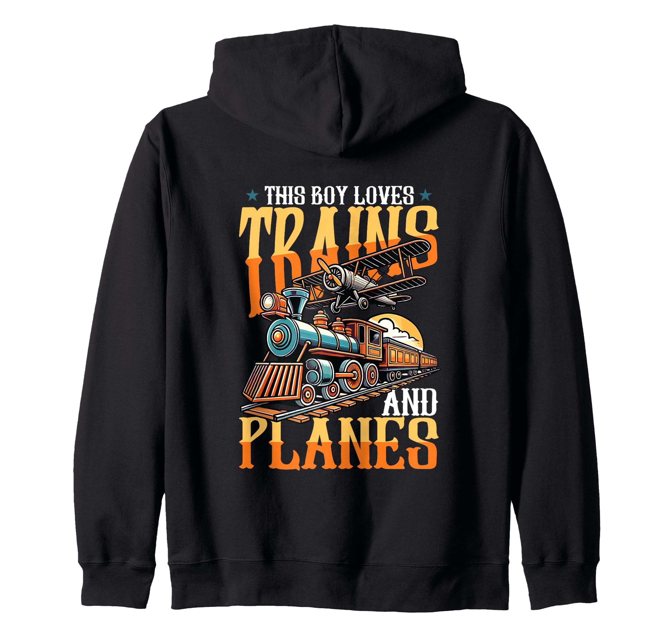 This Boy Loves Trains And Planes Zip Hoodie
