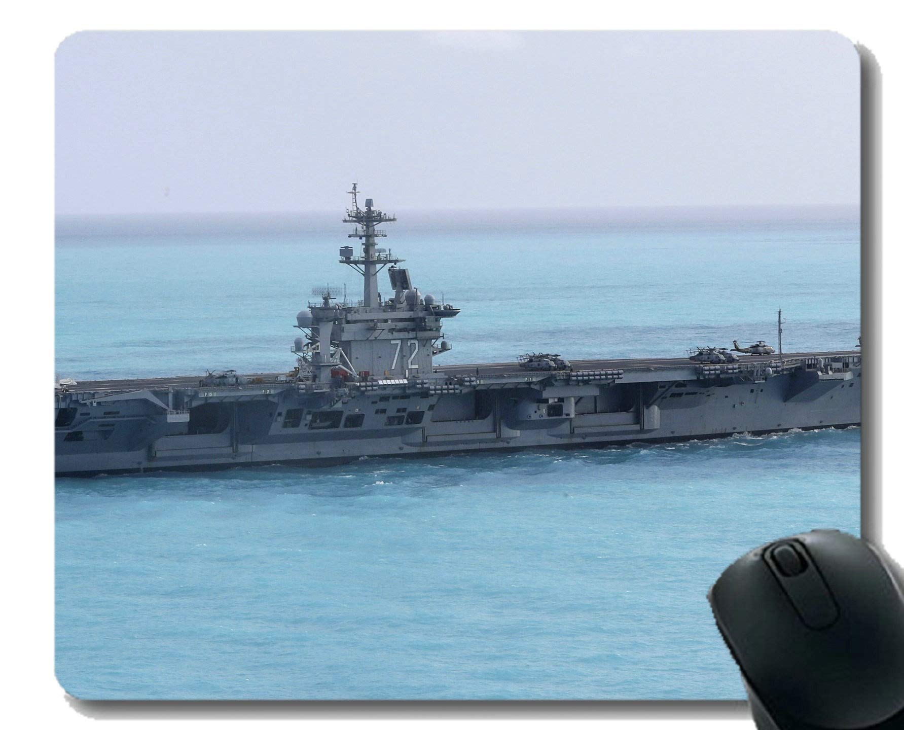 Mouse Pad with Stitched Edge,Military USS Abraham Lincoln (CVN 72) Warship Non-Slip Rubber Gaming Mouse Pad