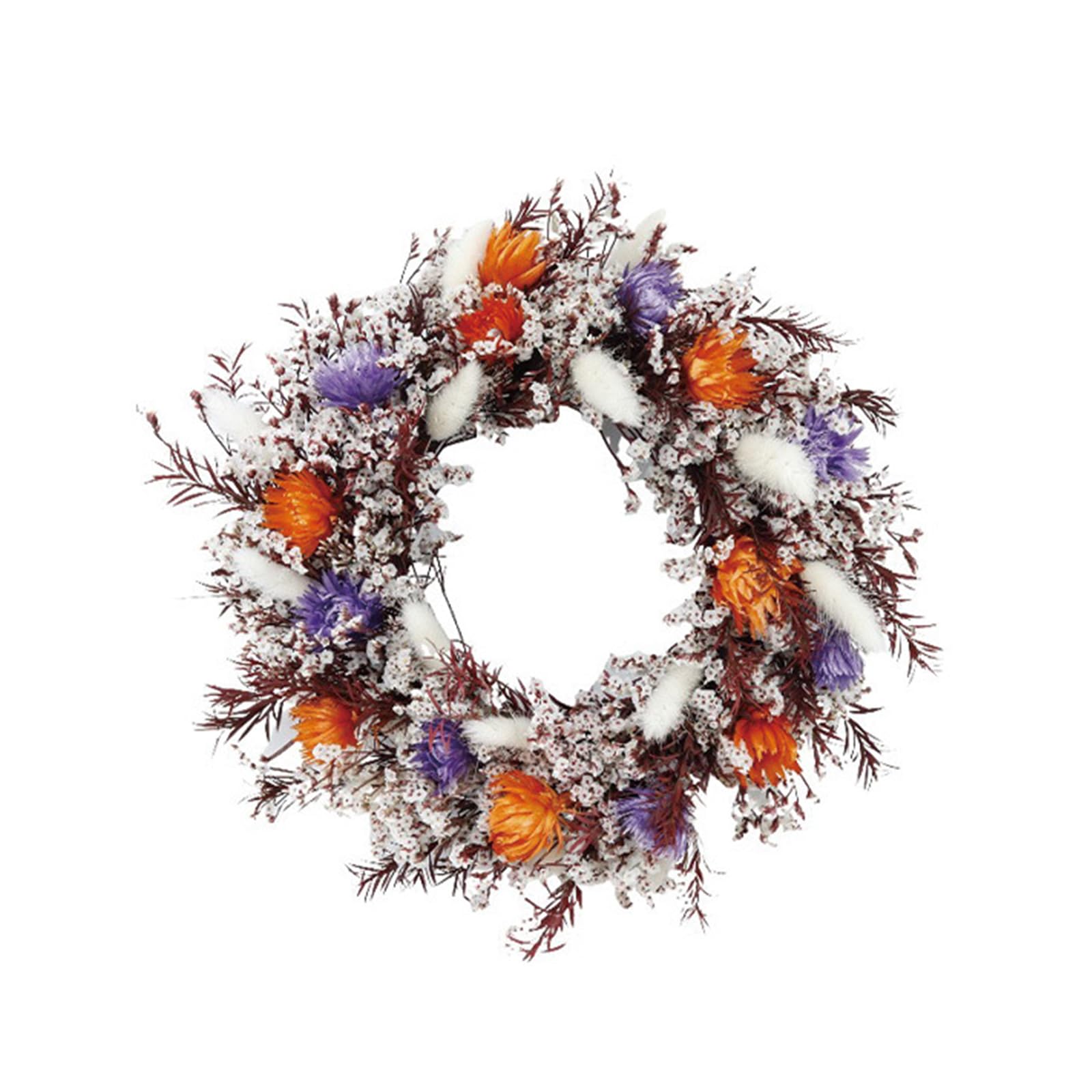 Corona de otoño para puerta delantera, corona de flores secas tejidas de ratán vintage bohemio y rústico y rústico para decoración de interiores y ventanas de boda
