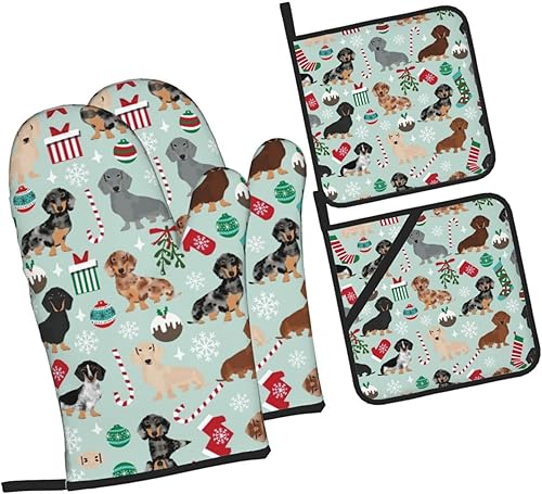 Miniatura 8 de Heat-Resistant Oven Mitts & Pot Holders Set,Non-Slip Mitts â Ideal for Baking, Barbecue, and Kitchen Use Dog Flora