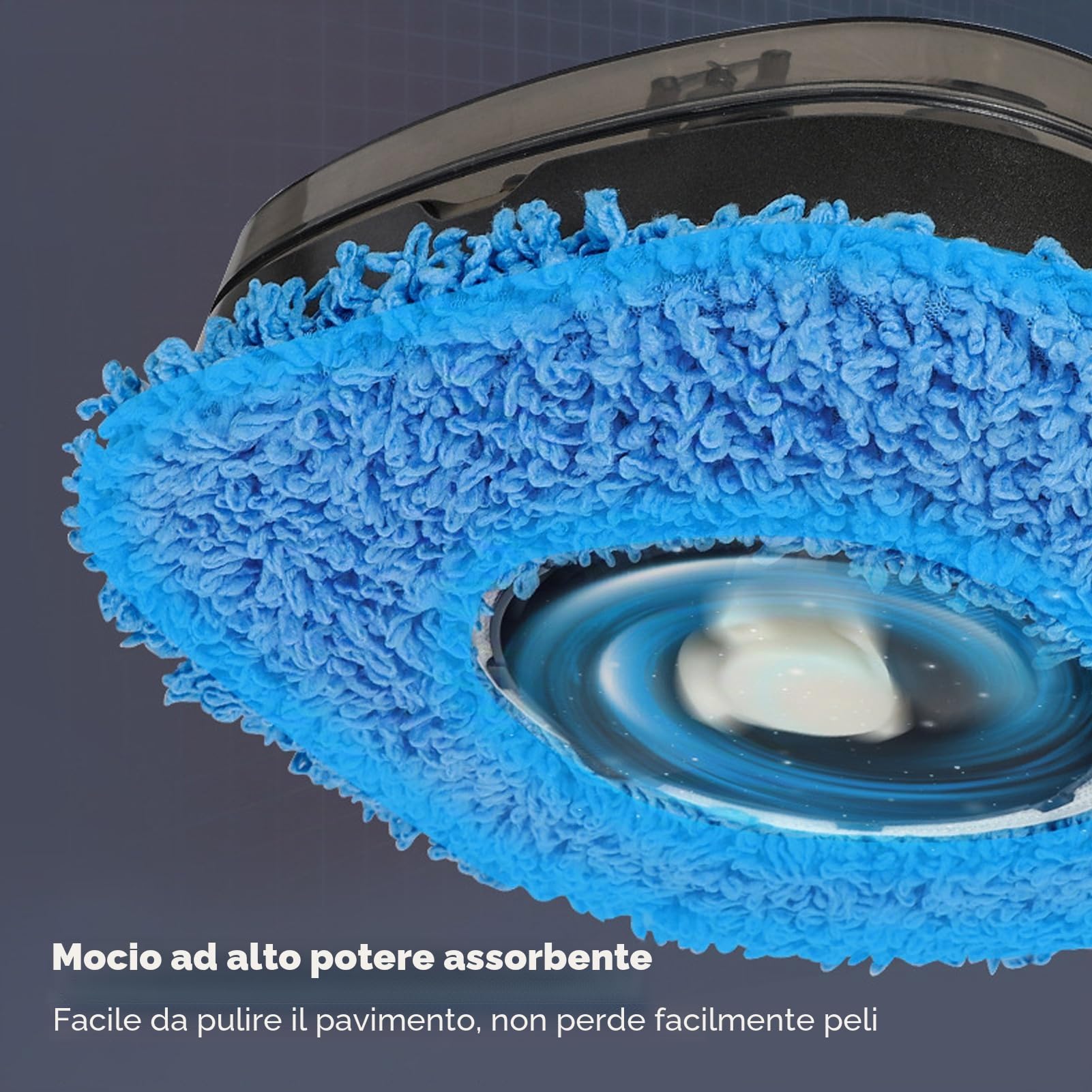 Robot Lavapavimenti Automatico, Robot di Pulizia Intelligente Robot Lavapavimenti Robot Spazzante con Serbatoio Dell'acqua per di Animali Domestici, Pavimenti Duri (Nero)