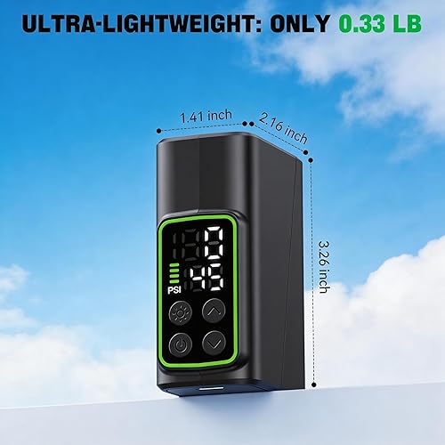 Miniatura 3 de Mini bomba de bicicleta con medidor, inflador de neumáticos portátil de 150 PSI para bicicletas de montaña y carretera, se adapta a válvulas Presta