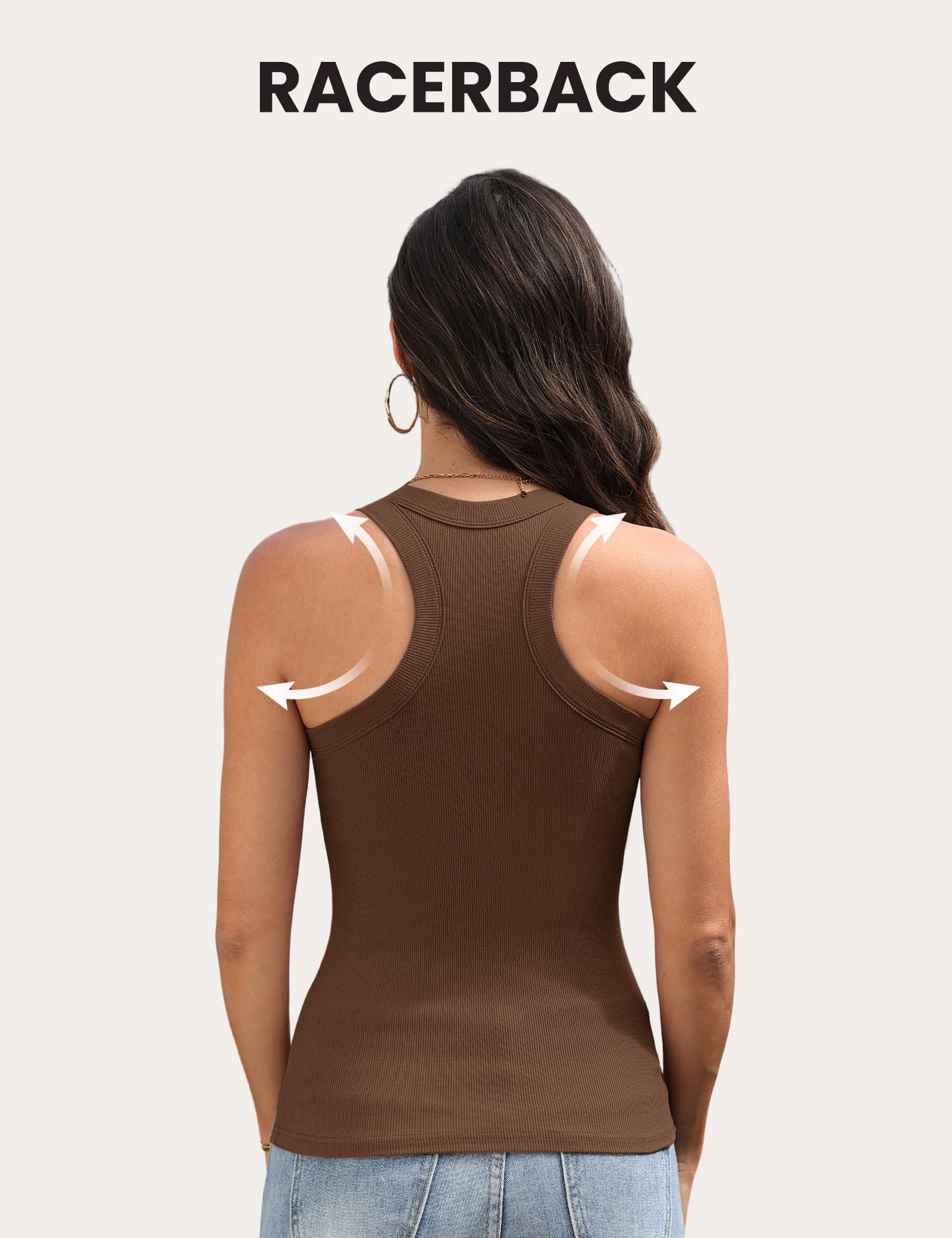 Camiseta sin mangas para mujer con brasier integrado, acanalada, sin mangas, casual, espalda cruzada, camiseta básica para entrenamiento