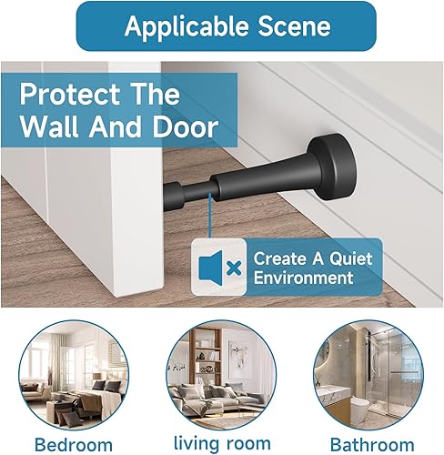 Miniatura 6 de 3 topes de puerta de resorte, topes de puerta de aluminio para parte inferior de la puerta, tecnología de absorción de golpes hidráulicos, punta de
