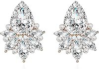 FENBORY Vintage Rhinestone Drop Earrings: Fancy Crystal Cluster Art Deco Dangle for Women
