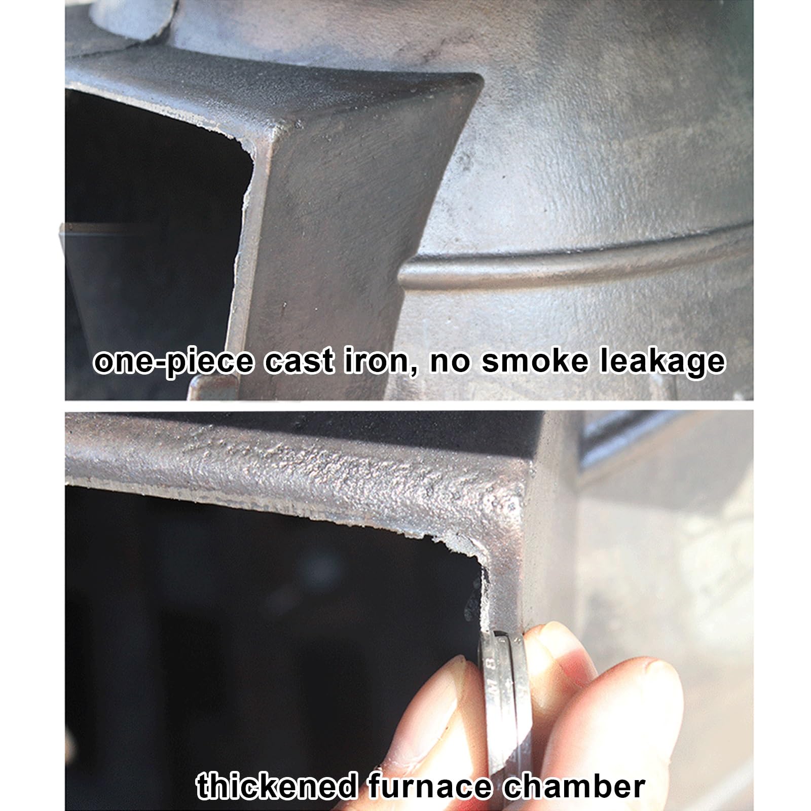 Stufa a Legna In Ghisa si Riscalda Rapidamente Risparmio di Carburante, Completamente Saldata Senza Fumo Stufe a Legna da Interno, per Riscaldare e Cucinare(39 * 36 * 55cm)