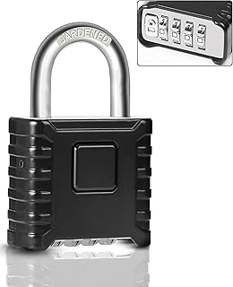 Heavy Duty Combination Padlocks Outdoor Waterproof ＆ Weatherproof 52mm 304 Stainless Steel 4 Digit Locker Padlock with 8mm Thick Shackle for Garage, Home, School, Gate, Shed, Fence, Warehouse