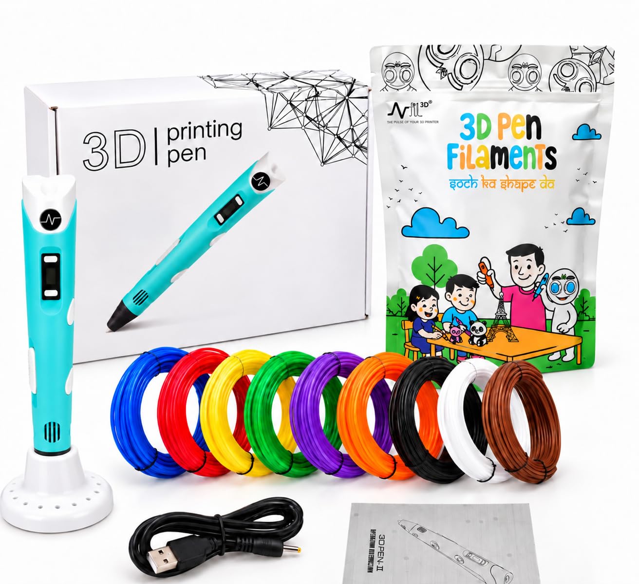 NFIL3D 3D Pen Kit for Kids - 45M Filament Included -8