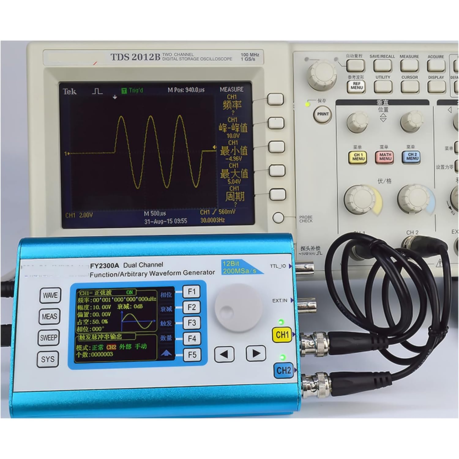 TsoLay FY2300H 20M Generador De Señal DDS De Doble Canal, Frecuencímetro Digital DDS De Doble Canal, Pantalla LCD TFT De 2,4 Pulgadas, para Uso Doméstico