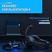 Vista 2 de BINNUNE Auriculares para juegos con micrófono para PS4 PS5 Xbox Series XS Xbox One PC Switch, auriculares con cable para gamer con micrófono