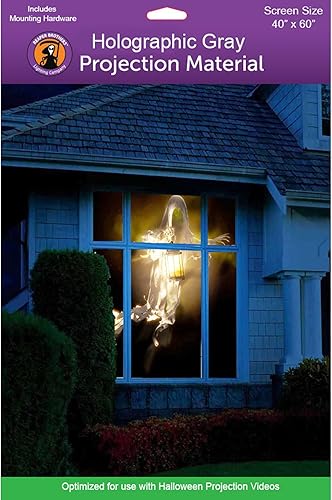Pantalla de retroproyección holográfica con herramientas de montaje para proyectar videos de Halloween (40 x 60 pulgadas, color gris)