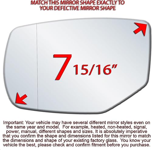 Miniatura 2 de Espejo lateral del conductor de repuesto para Honda Accord 2013, 2014, 2015, 2016, compatible con espejos de puerta izquierda Accord Hybrid Sedan