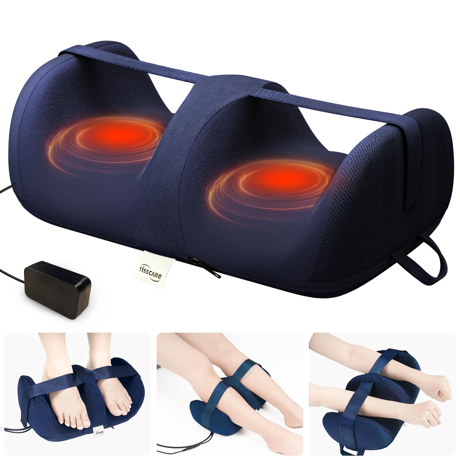 Tisscare Appareil de Massage Shiatsu 4-en-1 Pieds avec Chaleur et Télécommande - Masseur Pieds Électrique pour Douleur et Circulation, Léger et Portable, Cadeau Parents