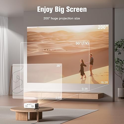 Miniatura 3 de AuKing Proyector, mini proyector actualizado 2025, proyector de video de cine en casa Full HD 1080P, compatible con HDMI/USB/AV/Smartphone/TV