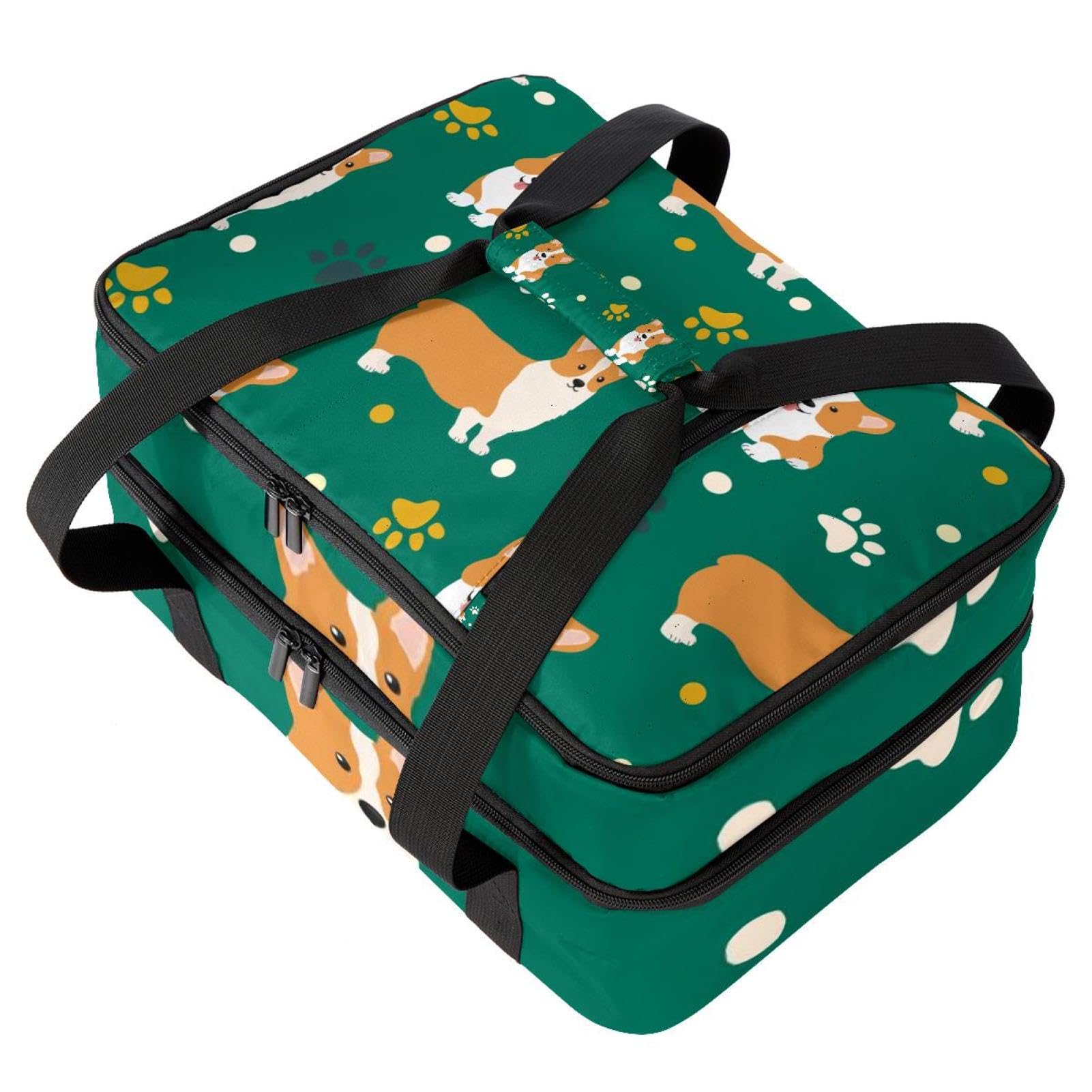 Grand sac à déjeuner isotherme pour homme et femme, double couche, étanche, étanche, réutilisable, sac fourre-tout pour le travail, l'école, le pique-nique, la plage, le camping, les voyages, motif