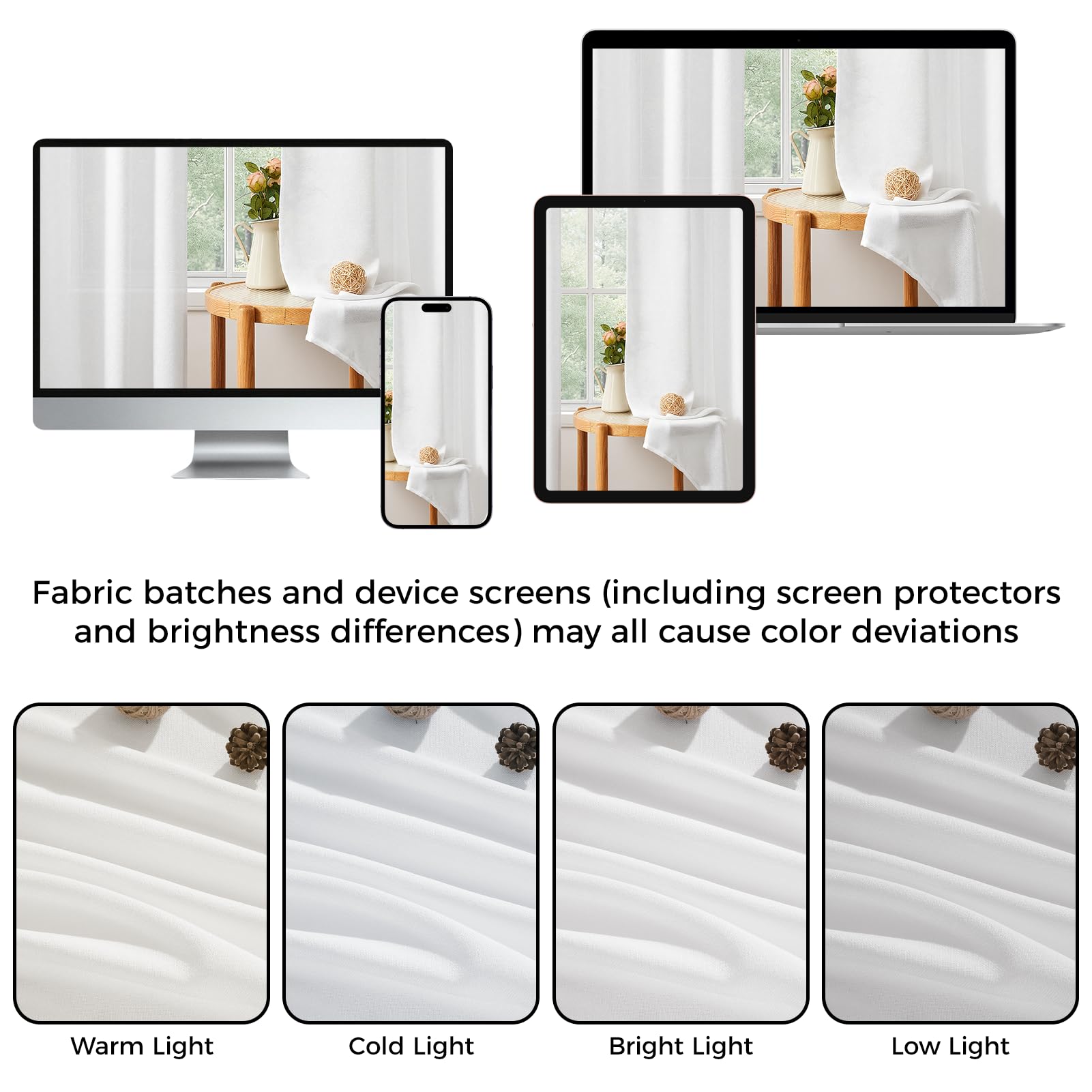 CUTEWIND Gardine Weiss Leinen Halbtransparent 2er Set Vorhänge Wohnzimmer Modern H 200 x B 140 cm, Vorhang Weiß Leinen Schlafzimmer Curtains Living Room, mit verdeckten Schlaufen