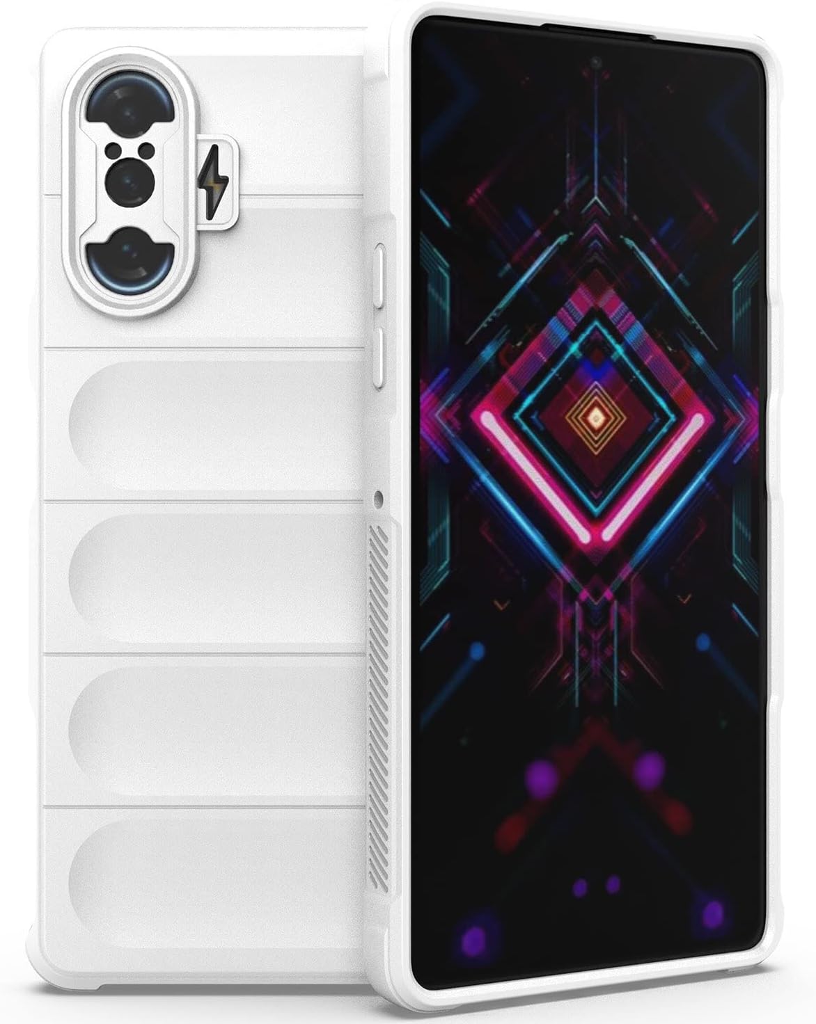Eabhulie Xiaomi Redmi K40 Gaming Case, Flexible TPU Silicone Non-slip Shock-Absorbent Case Cover for Xiaomi Poco F3 GT/Redmi K40 Gaming White