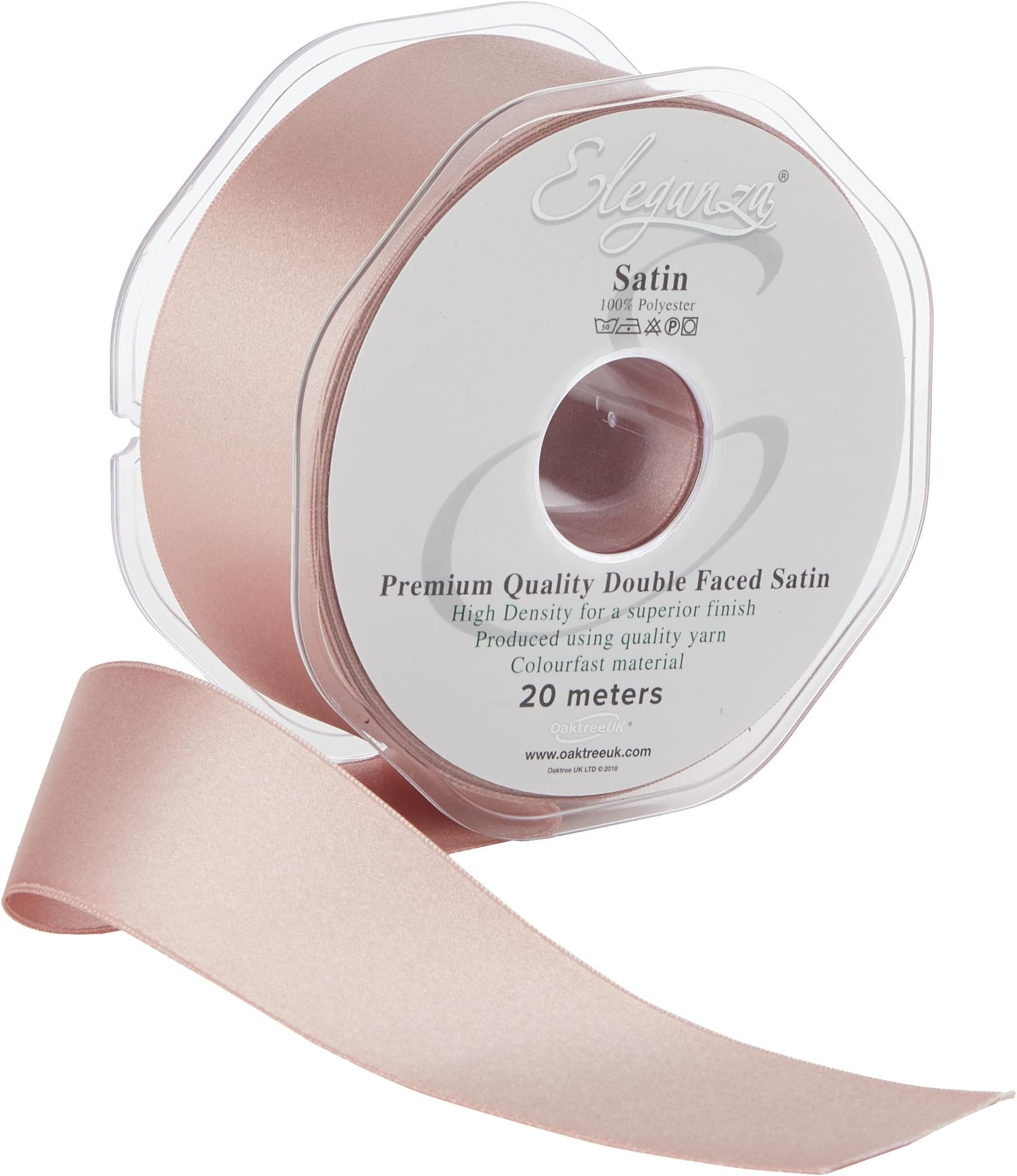 ELEGANZAPremium Quality Ribbon, Satin, Rose Gold, 11 x 11 x 4 cm