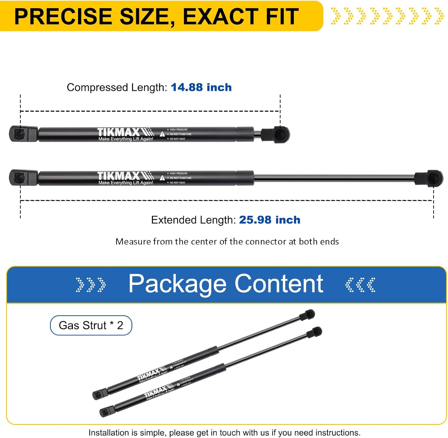 Front Hood Gas Struts for Toyota Avalon 2005-2012, Replaces 6452 103492 2907VS SG229034 53440AC030B 53440-AC030 53440AC030 53450AC030 Shocks Lift Supports Gas Springs, 2 Pcs