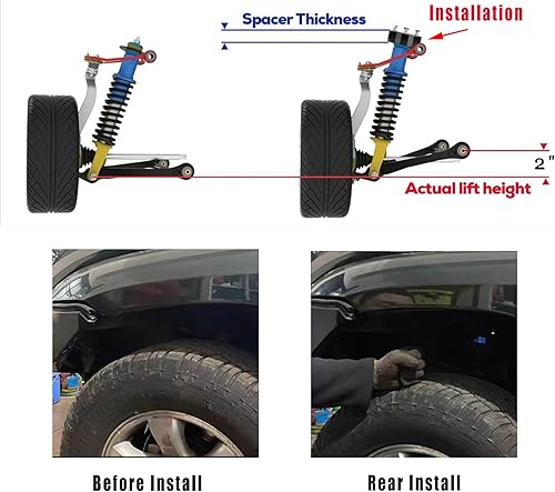 Miniatura 4 de Espaciadores de suspensión delantera de 2 pulgadas, para Nissan Navara D40 NP300 D23 / Frontier 2005-2023 / Xterra 2009-2014, amortiguador de