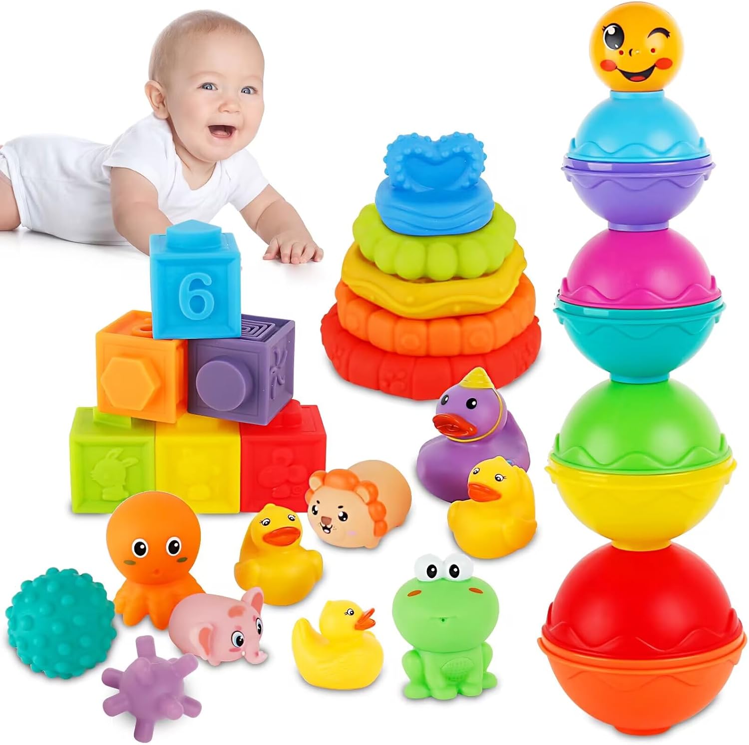 Ganowo Montessori Toys for 1 Year Old, 5 in 1 Baby Toys 12