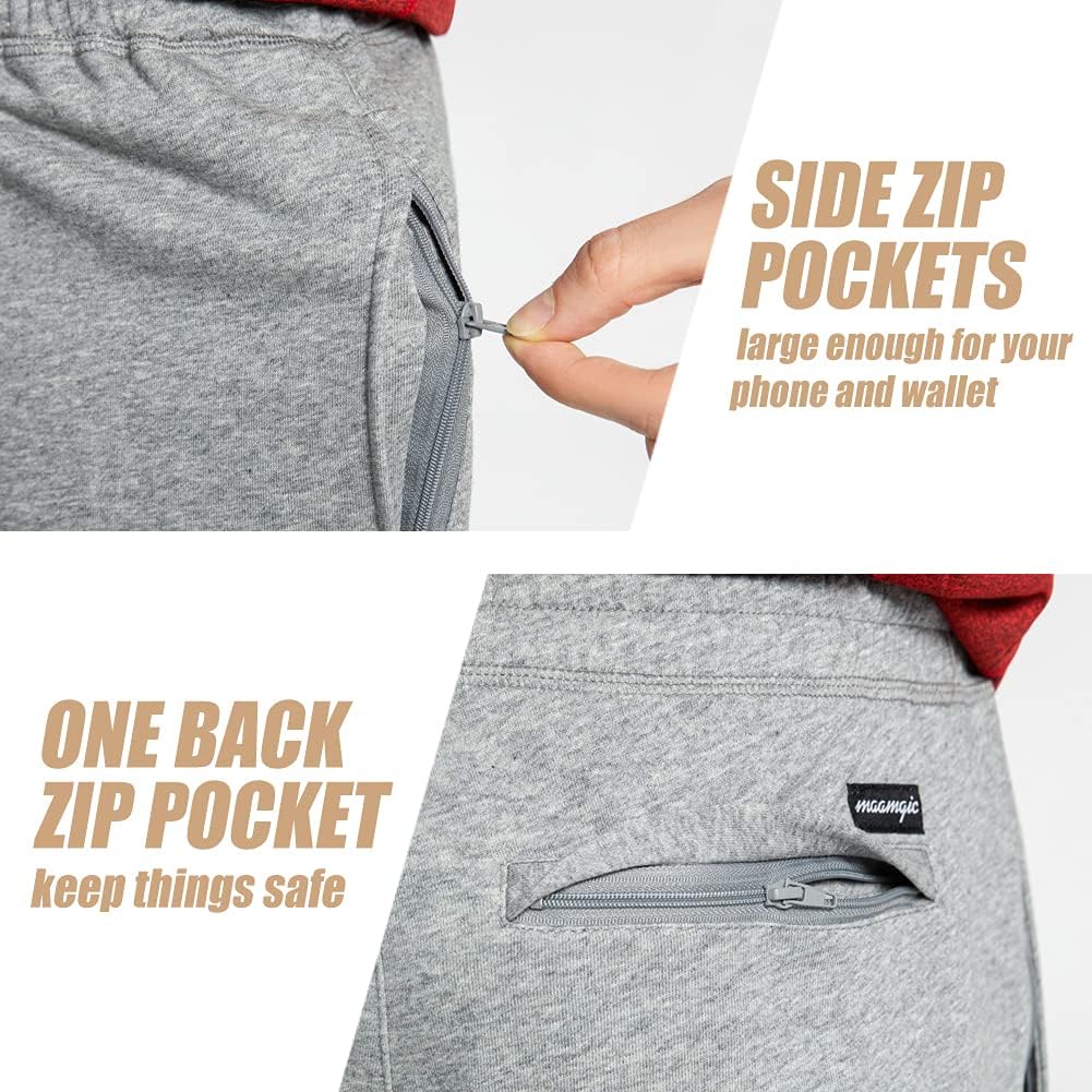 maamgic Mens Athletic Gym Shorts 5/7" Elastic Waist Casual Pajama Pocket Jogger Men Workout Short Pants - Image 4